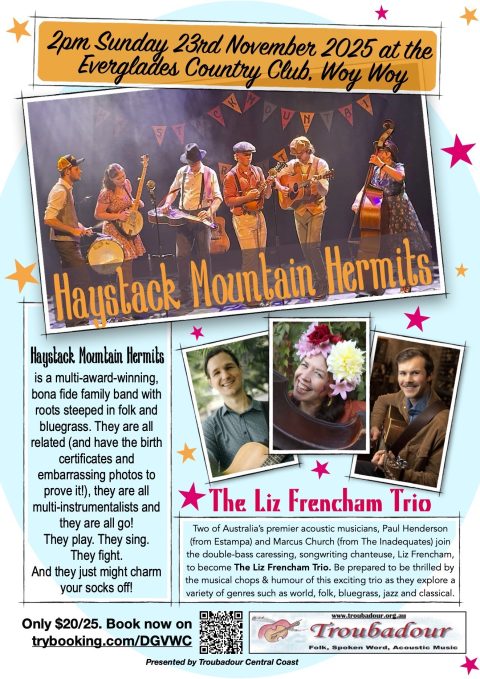 Haystack Mountain Hermits + Liz Frencham Trio, Sun 23 Nov | The Folk ...